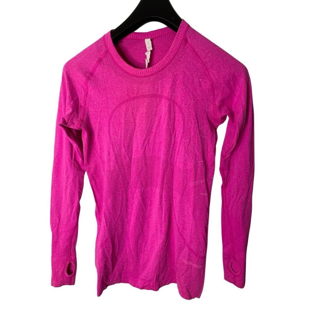 Lululemon swiftly long sleeve shirt pink women's size 6